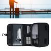 Black Travel Storage Bag with Hook Wet Dry Separation Large Capacity Hanging Toiletries Storage Bag for Travel Holiday view 3