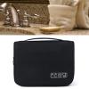 Black Travel Storage Bag with Hook Wet Dry Separation Large Capacity Hanging Toiletries Storage Bag for Travel Holiday view 4