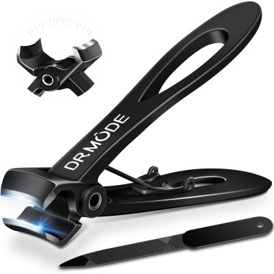 DRMODE Nail Clippers for Men Thick Nails, Heavy Duty Toenail Clippers for Seniors Thick Toenails with 16MM Wide Jaw, Sharp Stainless Steel Large Finger Nail Clippers Adult Cutter Trimmer with File