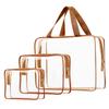 3pcs Clear Cosmetic Bags, TSA Approved Toiletry Bag Set Crystal Clear Travel Beach Essentials Bag Organization PVC, Clear Makeup Bags Luggage Pouch Carry on Airport Airline Compliant Bag Women Men view 1