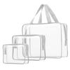 3pcs Clear Cosmetic Bags, TSA Approved Toiletry Bag Set Crystal Clear Travel Beach Essentials Bag Organization PVC, Clear Makeup Bags Luggage Pouch Carry on Airport Airline Compliant Bag Women Men view 1