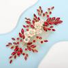 BERYUAN Bridal White Flower Red Crystal Rhinestone Hair Comb for Bride Bridesmaid Sliding side Headpieces Wedding Hair Accessories for Women and Girls (Red) view 2