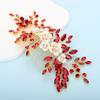 BERYUAN Bridal White Flower Red Crystal Rhinestone Hair Comb for Bride Bridesmaid Sliding side Headpieces Wedding Hair Accessories for Women and Girls (Red) view 3