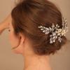BERYUAN Bridal White Flower Green Crystal Rhinestone Hair Comb for Bride Bridesmaid Sliding side Headpieces Wedding Hair Accessories for Women and Girls (Green) view 4