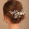 BERYUAN Bridal White Flower Blue Crystal Rhinestone Hair Comb for Bride Bridesmaid Sliding side Headpieces Wedding Hair Accessories for Women and Girls (Blue) view 4
