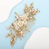 BERYUAN Bridal White Flower Champagne Gold Crystal Rhinestone Hair Comb for Bride Bridesmaid Sliding side Headpieces Wedding Hair Accessories for Women and Girls (Champagne gold) view 2