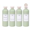 ASEVAT 13.5oz 4Pcs Green Plastic Refillable Travel Shampoo and Conditioner Bottles Plastic Refillable Travel Shampoo Bottles with Flip Cap Shampoo and Conditioner Dispenser view 1