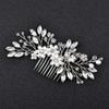 Andy's Orchids Crystal Wedding Hair Comb Pearl Flower Side Combs with Rhinestone for Brides, Bridesmaids and Women, Silver view 1