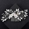 Andy's Orchids Crystal Wedding Hair Comb Pearl Flower Side Combs with Rhinestone for Brides, Bridesmaids and Women, Silver view 2