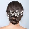 Andy's Orchids Crystal Wedding Hair Comb Pearl Flower Side Combs with Rhinestone for Brides, Bridesmaids and Women, Silver view 3