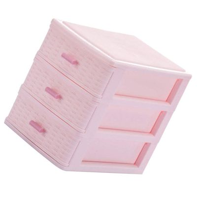 Drawer Organizer for Makeup 3- Drawer Jewelry Organizer Box Plastic Cosmetic Storage Box Large Capacity Nail Polish Makeup Container Desktop Sundries Storage Box Blue Plastic Organizer with Drawers (