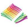 AIMIKE Neon Hair Clips, 12 Pcs Professional Sectioning and Cutting Clips for Hairdressers - 4.3" Long Duck Billed Rollers for Styling view 1