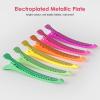 AIMIKE Neon Hair Clips, 12 Pcs Professional Sectioning and Cutting Clips for Hairdressers - 4.3" Long Duck Billed Rollers for Styling view 2