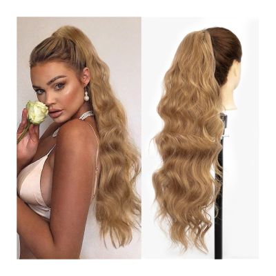 Ponytail Extension 26" Long Body Wavy Drawstring Ponytail Natural Soft Clip in Ponytail Extension Synthetic Heat Resistant Hair Extensions Hairpiece for Women Girls Hairpiece for Women (Color : 1, S