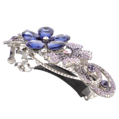 Beaupretty Metal Flower Barrette Hair Clip Rhinestones Spring Design for Women for Parties and Everyday Wear Comfortable Hair Accessory
