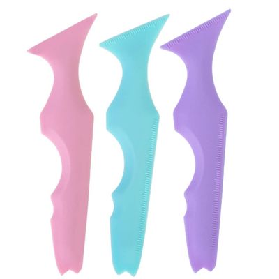 Beaupretty 3pcs Silicone Eyebrow Stencils and Mascara Applicator for Precise Eyeliner and Lipstick Application Makeup Tools