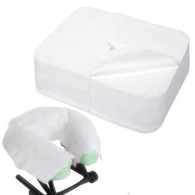 INNOVIO Disposable Face Cradle Covers 500 Count, Medical-Grade, Luxurious, Soft Nonwoven Face Cradle Cover for Massage Table & Chair, Disposable Headrest Covers 16''*12'', White