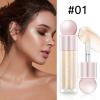 BEFIVECOK Liquid Highlighter Makeup, Natural Silky Shimmer Finish Liquid Face Highlighter, Highly Pigmented, Lightweight, Blendable, Soft Cream Highlighter For Face (#01 White Gold Shimmer) view 3