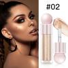 BEFIVECOK Liquid Highlighter Makeup, Natural Silky Shimmer Finish Liquid Face Highlighter, Highly Pigmented, Lightweight, Blendable, Soft Cream Highlighter For Face (#02 Champagne Shimmer) view 3