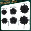 BBTO 12 Pcs Rose Hair Clip Mexican Hair Accessories for Flamenco Dancer Women Mexican Flowers Bridal Christmas Flower Clips for Holiday Wedding Dance Birthday Bridesmaid(Black) view 3