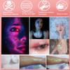 Go Ho Clear White Face Body Glitter - Party Flash Festival Rave Outfits for Women&Kids,Holographic Glitter White Face Paint,Halloween Mermaid Fairy Makeup Chunky Sequins Gel,Rave Pride Accessories view 3