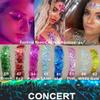 Go Ho Pink and White Body Glitter Set,Singer Concerts Face Glitter Gel Makeup,Holographic Long Lasting Chunky Sequins Glitters for Eye Lip Hair Nails,Festival Rave Accessories,White&Pink view 4
