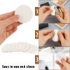 50 Pieces White Round Makeup Sponge Facial Powder Puff Cosmetic Sponge Round Foam Pad Beauty Makeup Eye Face Foundation Powder Blender for All Skin Types, Wet and Dry Dual Use view 4