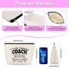 2PCS Best Coach Ever Gifts for Soccer Coach Gifts for Teacher Makeup Bag Thank You Hockey Soccer Softball Baseball Basketball Volleyball Swim Dive Gym Present Cosmetic Bag End Of Season Present view 3
