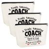 3PCS Best Softball Coach Gifts for Basketball Coach Gifts Cosmetic Bag Thank You Coachs Gift for Hockey Soccer Softball Baseball Basketball Volleyball Swim Dive Gym Coachs Gift Teacher Cosmetic Bag view 1