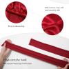 AWAYTR Long Satin Bonnet for Braids - Elastic Silk Hair Bonnets for Sleeping Night Cap Stretchy Tie Band for WomenWine Red view 3
