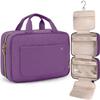 BAGSMART Toiletry Bag Travel Bag with Hanging Hook, Water-resistant Makeup Cosmetic Bag Travel Organizer for Accessories, Shampoo, Full Sized Container, Toiletries (Purple, Large) view 1