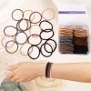 Emrlyr Brown Hair Ties for Thick 150 Count,4mm Elastic hair Bands, Ponytail No Damage Hair Ties for Women,Girls and Man view 3