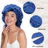 AWAYTR Long Satin Bonnet for Braids - Elastic Silk Hair Bonnets for Sleeping Night Cap Stretchy Tie Band for WomenRoyal Blue view 4