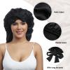 AWAYTR Long Satin Bonnet for Braids - Elastic Silk Hair Bonnets for Sleeping Night Cap Stretchy Tie Band for WomenBlack view 4