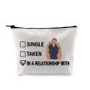 G2TUP TV Show Inspired Gift Blue Makeup Bag R P Fan Cosmetic Bag R P Merch (Blue White Bag) view 1