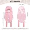AWAYTR Long Satin Bonnet for Braids - Elastic Silk Hair Bonnets for Sleeping Night Cap Stretchy Tie Band for WomenPink view 2