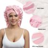AWAYTR Long Satin Bonnet for Braids - Elastic Silk Hair Bonnets for Sleeping Night Cap Stretchy Tie Band for WomenPink view 4