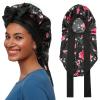 AWAYTR Long Satin Bonnet for Braids - Elastic Silk Hair Bonnets for Sleeping Night Cap Stretchy Tie Band for WomenFlower C view 1