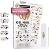 MOYOU LONDON Semi Cured Gel Nail Strips - 20 Pcs. Waterproof Gel Nail Wraps, Cures in Sunlight or UV/LED Lamp, Lasts Up to 2+ Weeks, Stretchable, Easy to Apply & Remove, Vegan & Cruelty-Free view 1