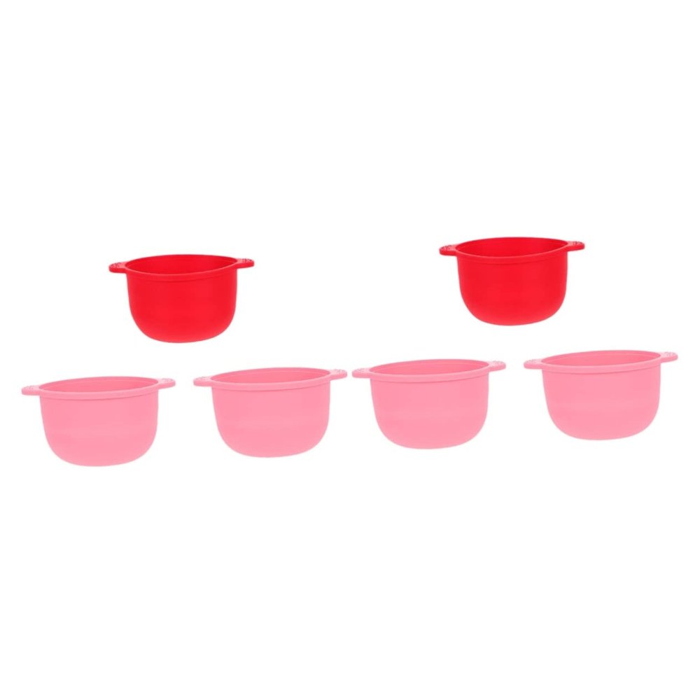 Beavorty 6pcs Folding Silicone Wax Melting Bowl for Hair Removal Nonstick Wax Bean Container for Home Waxing Random Colors