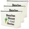 Mxrymvu 3PCS Beach Makeup Bag Beach Lover Gifts Summer Vacation Cosmetic Bag Seaside Pouch for Friend Daughter Birthday Christmas Graduation Present for Sister Travel Pouch view 1