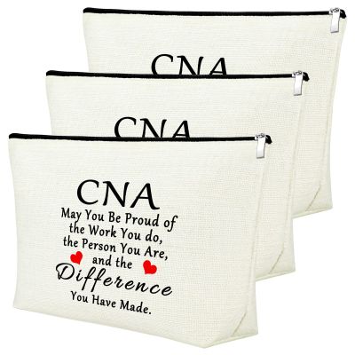 3Pcs CNA Makeup Bag Set Certified Nursing Assistant Gifts
