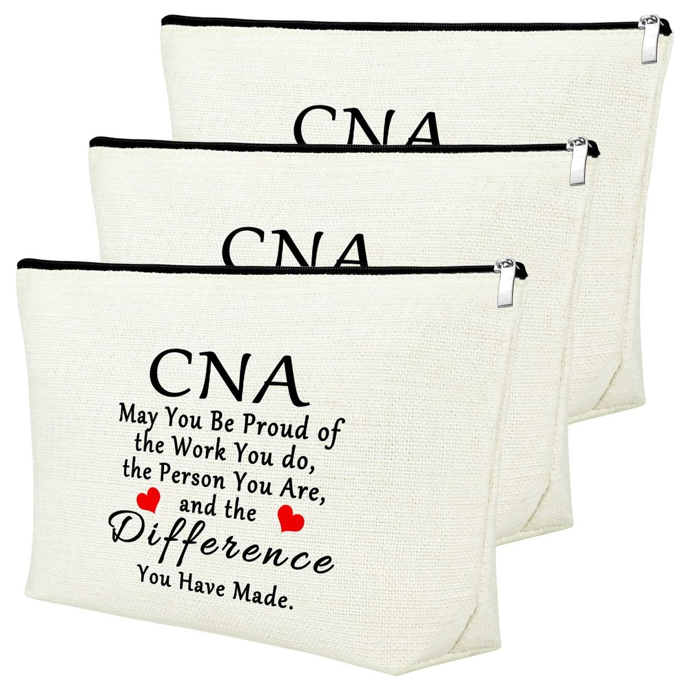 3Pcs CNA Makeup Bag Set Certified Nursing Assistant Gifts