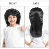 AWAYTR Long Toddler Silk Bonnet for Sleeping Elastic Satin Bonnets for Curly Hair Braid Night Cap for Aged 3-12 Kids (Black) view 2