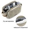 BAGSMART Toiletry Bag for Men, Canvas Travel Toiletry Organizer Dopp Kit Water-resistant Shaving Bag for Toiletries Accessories,Beige-Medium view 3