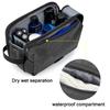BAGSMART Toiletry Bag for Men, Canvas Travel Toiletry Organizer Dopp Kit Water-resistant Shaving Bag for Toiletries Accessories,Black-Large view 3