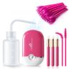 mlogiroa Lash Eyelash Fan Kit - Mini Portable Fans with 50 Lash Shampoo Brush, 3 Nose Blackhead Facial Cleaning Brush, 1 Plastic Wash Bottle (ROSE) view 1