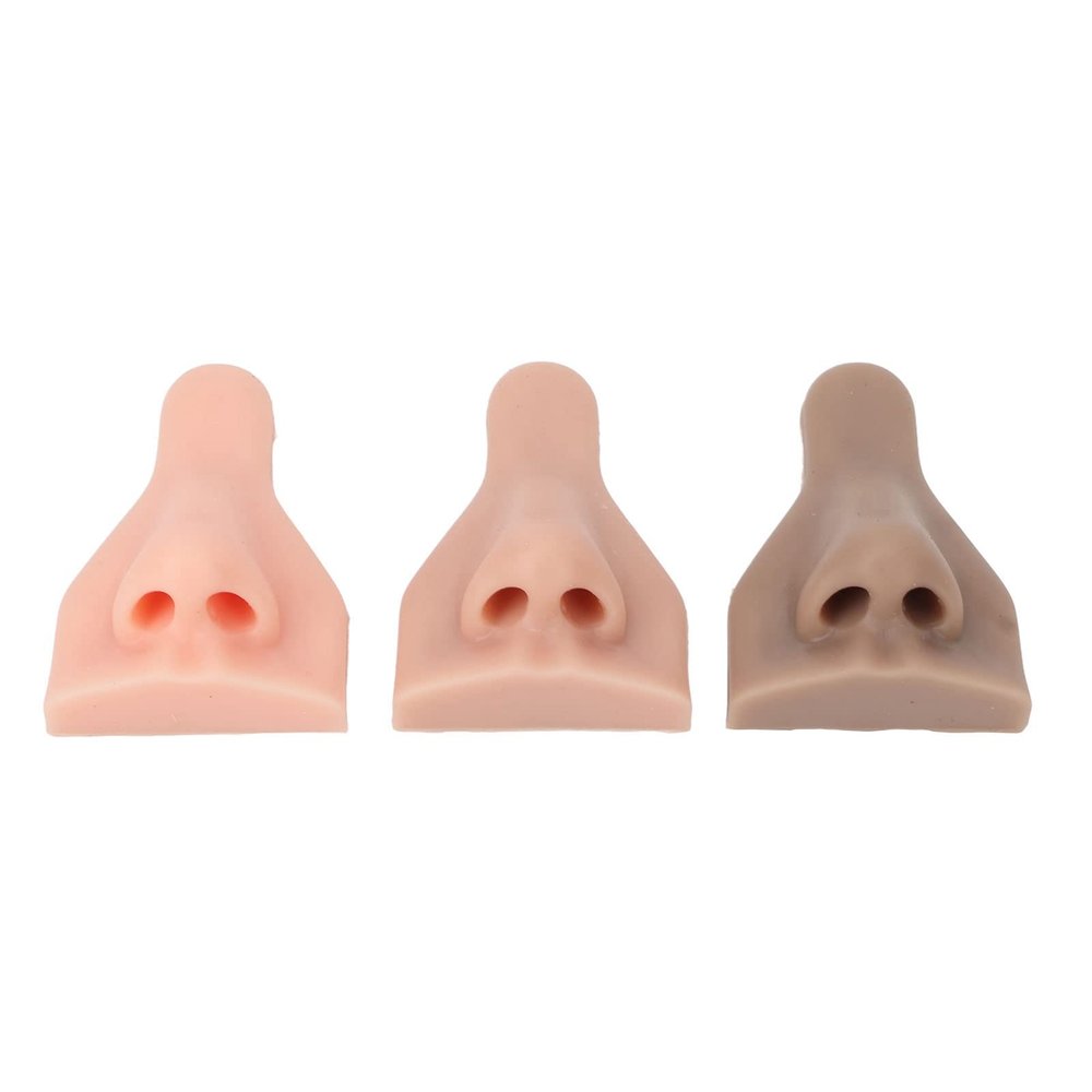 3Pcs Silicone Nose Model, Soft 3D Silicone Flexible Model for Practicing Suture Teaching Instructions Body Part Displays for Jewelry Display Teaching Tool