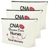 3PCS CNA Gift Certified Nursing Assistant Gifts Makeup Cosmetic Bag CNA Week Gifts Medical Student Appreciation Gift for Women Thank You Present Retirement Birthday Present Travel Makeup Pouch view 1