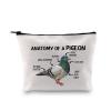 G2TUP Pigeon Lover Gift: Anatomy Of A Pigeon Makeup Bag - White, Zipper Travel Bag view 1